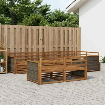 Lauko sofos komplektas 7 pcs Natūrali