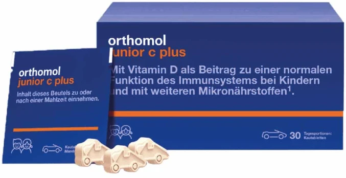 Orthomol Junior C Plus kramtomosios tabletės su miško uogų skoniu N30