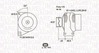 Kintamosios srovės generatorius MAGNETI MARELLI 063731958010