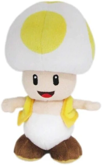 San-ei pliušinis žaislas Super Mario Toad Yellow, 19 cm aukščio
