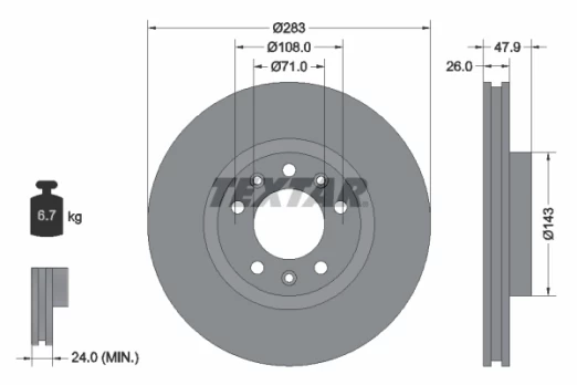 TEXTAR 92267903 Brake Disc