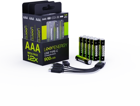 Verico AAA LoopEnergy 900 900mWh/Baltas/USB-C 12 Pa