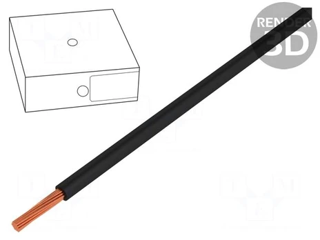 Wire | H05V-K | stranded | Cu | 0.5mm2 | black | PVC | 300/500V | Class: 5