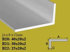 Profilis Effector, kampinis | B21 aliuminis 25x20 mm 100 cm