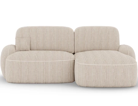 Tesalia corner sofa with sleeping function and storage compartment, grey velvet, right-hand side, Modern, Beige