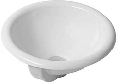 washbasin Architec. d=400 mm. countertop. with overflow. baltas