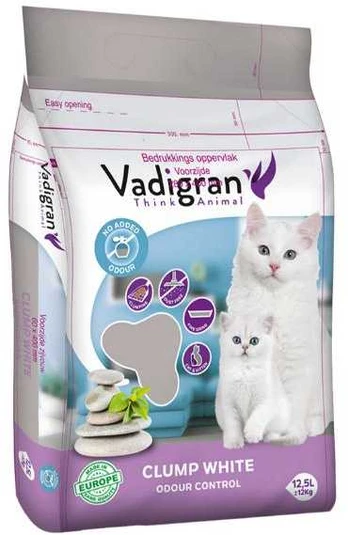 VADIGRAN Baltas kačių kraikas baltas 10kg-12l
