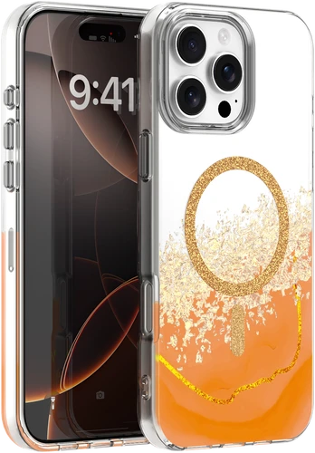 Dėklas Telforceone Epoxy Mag case for iPhone 16 Pro 6,3' oranžinis