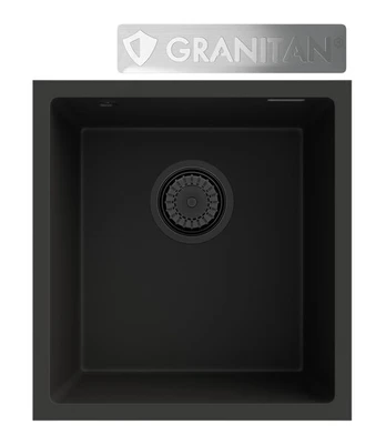 Granito kriauklė, sifonas Granitan, juodi