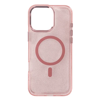 Hurtel Glitter Case MagSafe iPhone 16 Pro - rožinė su blizgučiais
