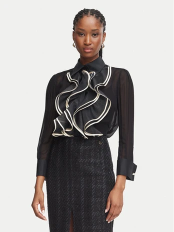 Elisabetta Franchi Marškiniai CA-210-67E2 Juoda Regular Fit