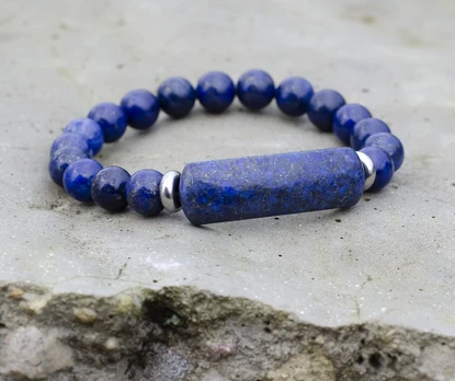 Natūralių Lapis Lazuli karoliukų apyrankė 8 mm.