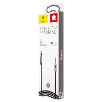Baseus Yiven M30 Audio Cable 1,5m, 2x 3.5mm Mini Jack, Black / Silver