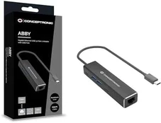 CONCEPTRONIC Adapteris USB-C ->RJ45 Gigabit,2xUSB-C 2xUSB-A sw