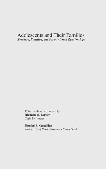 Adolescents and Their Families