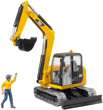 Sunkioji technika Bruder Cat Mini Excavator 02466, juoda/geltona