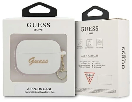 Dėklas Guess GUAPLSCHSH AirPods Pro Silicone Charm Baltas