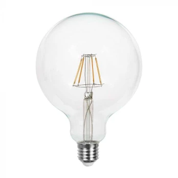 6W LED filamentinė lemputė, E27, G125, 3000K