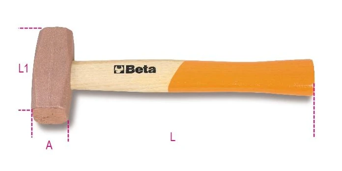 Beta Tools Medinė plaktuko rankena 1kg 280mm (1385 / 1000)
