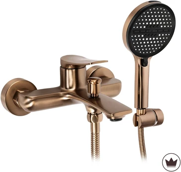 Vonios maišytuvas su dušo komplektu PREMIUM REA Vision, Brushed Copper