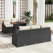 Sodo Sofa Komplektas 6 Dalių Juodas kaina
