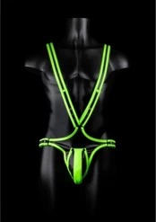 Ouch By Shots Ouch! Glow in the Dark Body Harness S/M - Adjustable Neon System