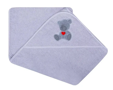 Bathing cover - 217 - TERRY - HAFT -TEDDY BEAR - size 100x100 - GREY