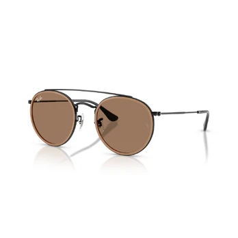 Ray-Ban Round Double Bridge akiniai | Black - Brown