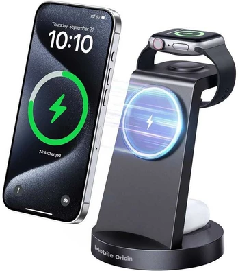 Mobile Origin 3in1 Wireless Charger PW14 MagSafe Compatible