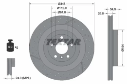TEXTAR 92307905 Brake Disc kaina