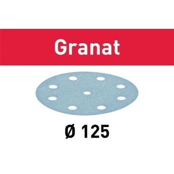 Festool šlifavimo popierius STF D125/8 P60 GR/50 Granat (50 vnt)