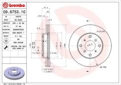 Stabdžių diskas BREMBO 09.6753.10 kaina