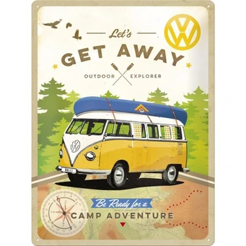 Skardinė iškaba „VW Bulli - Let's Get Away“, Nostalgic-Art