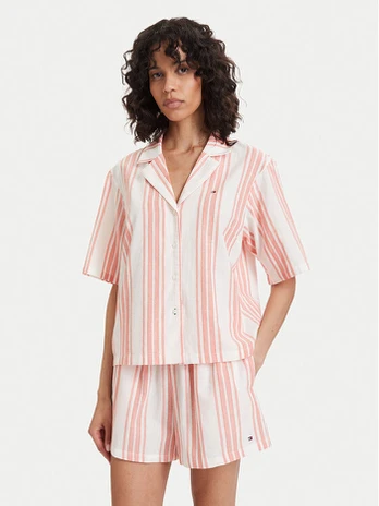 Tommy Hilfiger Pižama UW0UW06329 Kreminė Regular Fit