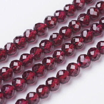 Natūralūs Granato karoliukai 2 mm. 1 gija