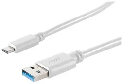 S-Conn USB Kabelis USB A-ST auf USB 3.1 Typ C-ST baltas 1,0m