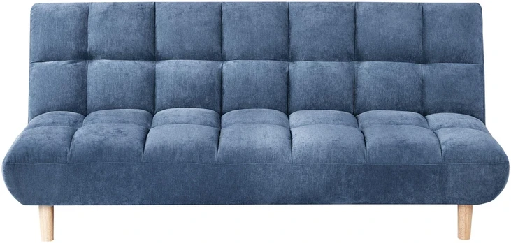 Beliani Dvivietė sofa-lova RISOR, šenilinė, mėlyna