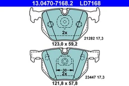 ATE 13.0470-7168.2 Brake pad set