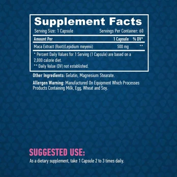 Haya Labs Maca 500 mg 60 kaps.