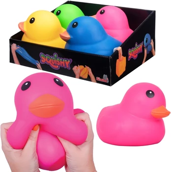Minkštas sensorinis žaislas rožinė antis Squishy Gniotek antistresinis 17 cm