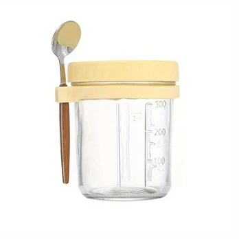 stiklinis avižų indelis, Geltona
