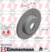 Stabdžių diskas ZIMMERMANN 150.2953.52 kaina