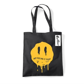 Letter Shoppe (Not Feeling It) Black Tote Bag
