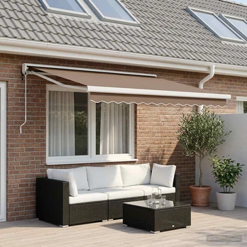 Ištraukiama markizė Taupe 400 × 300 cm Audinys ir metalas
