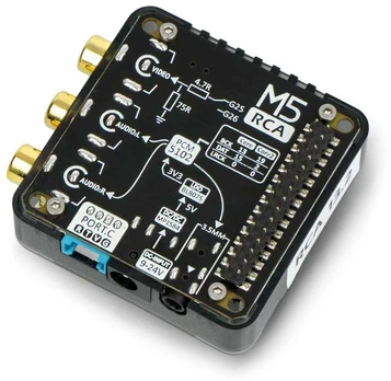 M5 RCA 13.2 - PCM5102 - kompozicinis garso ir vaizdo modulis - skirtas M5Stack kūrimo moduliams