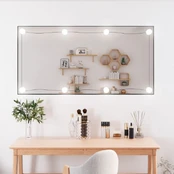 Sieninis veidrodis su LED lemputėmis, 50x100cm, stiklas kaina