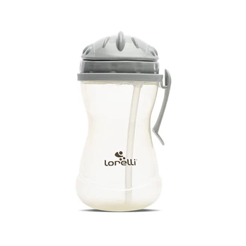 Vaikiška gertuvė su šiaudeliu Lorelli, pilka, 12+ mėn., 360 ml