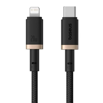 Baseus Dura USB/Lightning 1m 20W Quick Charging Cable Juodas Gold