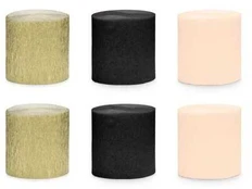Party Deco Creperuller sort/guld mix, 6 stk