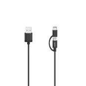 Hama 00200616 Micro-USB Cable, 2 in 1, incl. Adapter to USB-C, USB 2.0, 0.75 m kaina